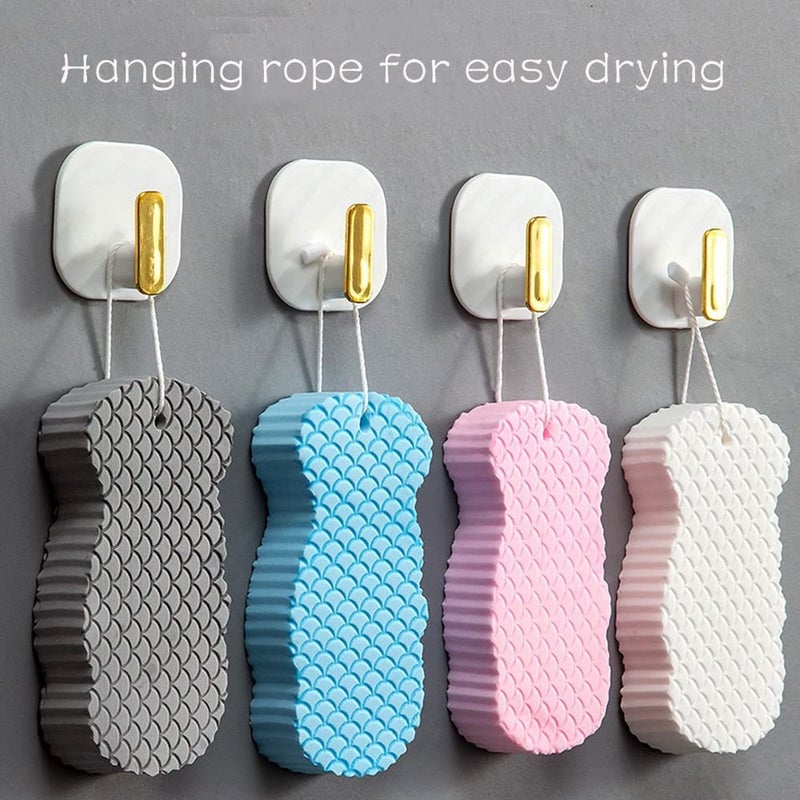Exfoliating Bath Sponge: 4pcs M Size Ultra-Soft PVA Material - 3D Double-Sided Bump Texture Deeply Exfoliate Quickly for Adult, Baby and Delicate Skin Care in Shower - Image 3