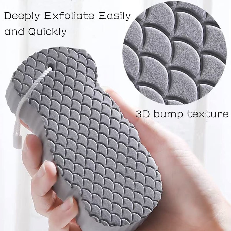 Exfoliating Bath Sponge: 4pcs M Size Ultra-Soft PVA Material - 3D Double-Sided Bump Texture Deeply Exfoliate Quickly for Adult, Baby and Delicate Skin Care in Shower - Image 4