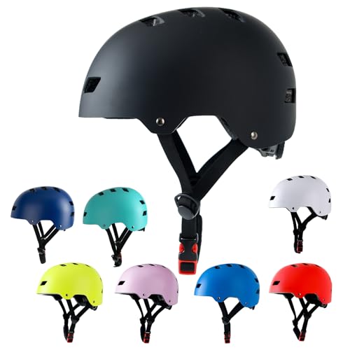 Bavilk Bike Helmet 3 Sizes for Teenager Kids Youth Adults,Bavilk Skateboard Helmet Adjustable Multi-Sport Bicycle Cycling Scooter Roller Skate Inline Skating Rollerblading for Girls Boys Women Men Teen - Image 1
