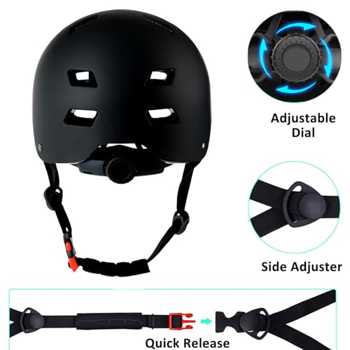 Bavilk Bike Helmet 3 Sizes for Teenager Kids Youth Adults,Bavilk Skateboard Helmet Adjustable Multi-Sport Bicycle Cycling Scooter Roller Skate Inline Skating Rollerblading for Girls Boys Women Men Teen - Image 3