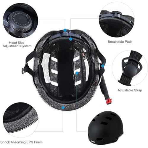 Bavilk Bike Helmet 3 Sizes for Teenager Kids Youth Adults,Bavilk Skateboard Helmet Adjustable Multi-Sport Bicycle Cycling Scooter Roller Skate Inline Skating Rollerblading for Girls Boys Women Men Teen - Image 4