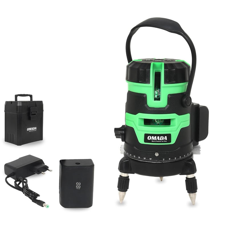 OMADA 5 Line Laser Level Green Cross Line for Construction and Picture Hanging - Image 1