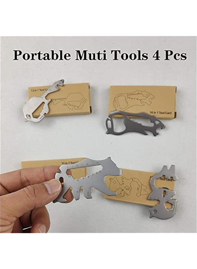 MOXO Keyshaped stainless steel multitool with 4 universal functions in a pocketsized design – bottle opener wrench screwdriver metric ruler cord cutter Includes back carabiner tool for easy portability Color: Sier - Image 2
