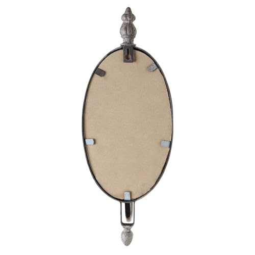 SOFFEE DESIGN Antique Metal Candle Sconces Candlestick Holder Wall Mounted Distressed with Oval Faded-Looking Mirror - Image 5