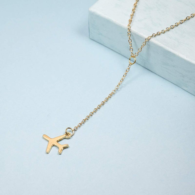 Goldenchen Fashion Simple Aircraft Airplane Plane Pendant Necklace Tiny Dainty Necklace Jewelry - Image 3