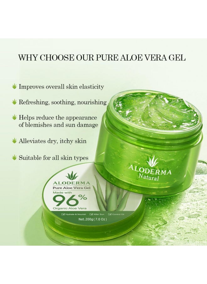 Aloderma Aloderma Organic Aloe Vera Gel for Face Made within 12 Hours of Harvest, 96% Pure Aloe Vera Gel for Skin, Scalp, & Hair, Soothing Aloe Face Moisturizer, Multipurpose Skin Care, Hydrating Aloe Gel, 7oz  - Image 2