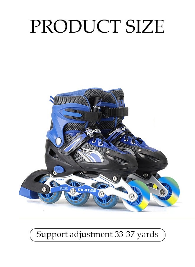 Kids Roller Skates Shoes, Inline Skates Adjustable Size Roller Skate with LED Illuminating Light Up Wheels Roller Blade Single Row Flashing Skate Shoes Outdoor Indoor Roller Boots for Children Teens Youth Beginner Sport  - Image 2