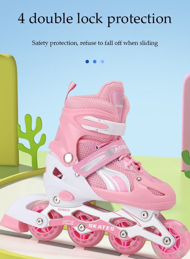 Kids Roller Skates Shoes, Inline Skates Adjustable Size Roller Skate with LED Illuminating Light Up Wheels Roller Blade Single Row Flashing Skate Shoes Outdoor Indoor Roller Boots for Children Teens Youth Beginner Sport  - Image 3