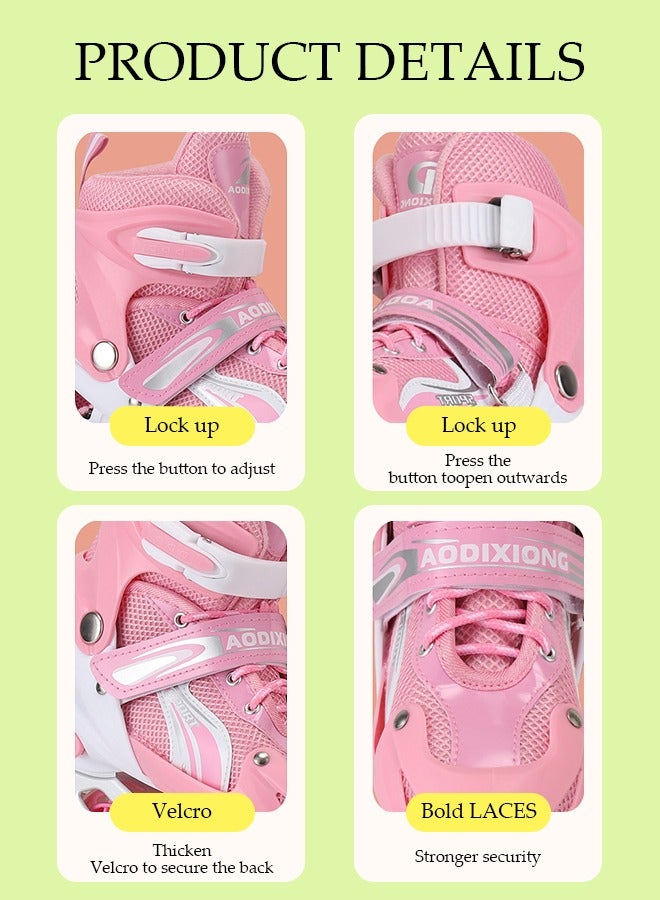Kids Roller Skates Shoes, Inline Skates Adjustable Size Roller Skate with LED Illuminating Light Up Wheels Roller Blade Single Row Flashing Skate Shoes Outdoor Indoor Roller Boots for Children Teens Youth Beginner Sport  - Image 4