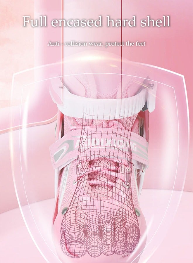 Kids Roller Skates Shoes, Inline Skates Adjustable Size Roller Skate with LED Illuminating Light Up Wheels Roller Blade Single Row Flashing Skate Shoes Outdoor Indoor Roller Boots for Children Teens Youth Beginner Sport  - Image 5
