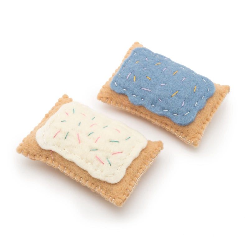 Glaciart One Wool Pop Tart Cat Toy Set with Catnip 2PCS for Interaction Boredom Relief Encourages Cats to Exercise Play Filled wOrganic Catnip to Help Sooth or Reduce Anxiety - Image 2