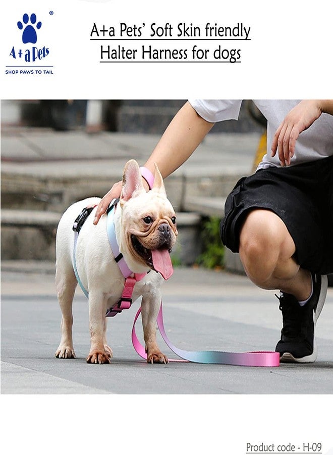 A+a Pets' H-Harness for Dogs, Cats | Soft Premium Waterproof (Gradient Design Pink, M) - Image 4