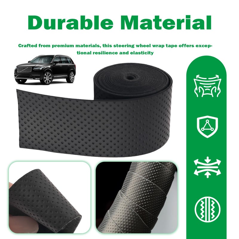 YGDMD 2PCS 3.4FT Leather Steering Wheel Wrap Tape,Non-Slip & Comfort Grip Steering Wheel Tape for Reducing Hand Fatigue,Universal Car Wheels Cover for Car,Bike,Motorcycle - Image 2