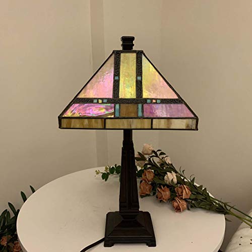 Bieye S10798 TiffanyStyle Stained Glass Mission Lampshade 10Inch Wide Iridescent Elegance - Image 3