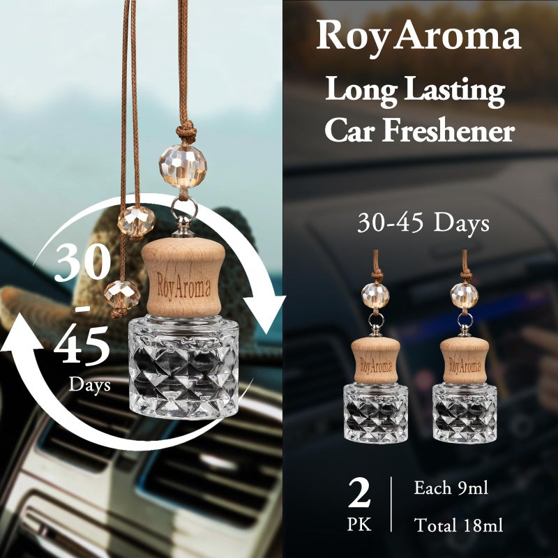 Royaroma Hanging Car Air Fresheners  2 Pack Long Lasting Automotive Air Fresheners Up To 30-45 Days  Non Toxic Natural Fragrance Car Diffuser Freshener For Cars  Home Office- Cool Ice - Image 4