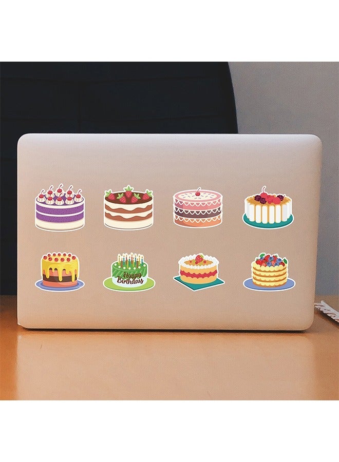 50 قطعة من ملصقات كعكة عيد الميلاد، ملصق ذاتي اللصق مقاوم للماء من الفينيل، ملصقات فينيل، مجموعات ملصقات للفتيات المراهقات (ملونة) - Image 5