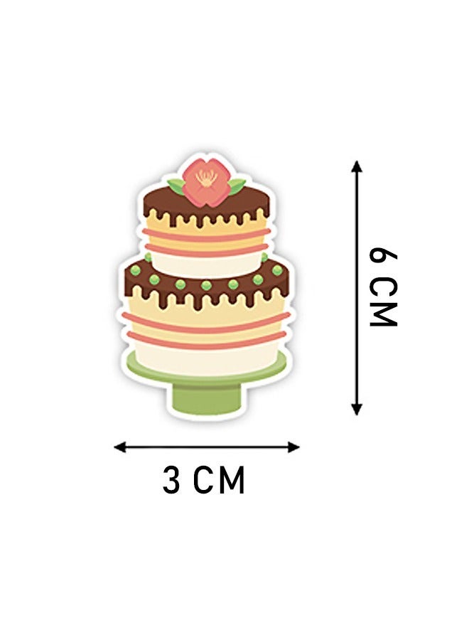 50 قطعة من ملصقات كعكة عيد الميلاد، ملصق ذاتي اللصق مقاوم للماء من الفينيل، ملصقات فينيل، مجموعات ملصقات للفتيات المراهقات (ملونة) - Image 2