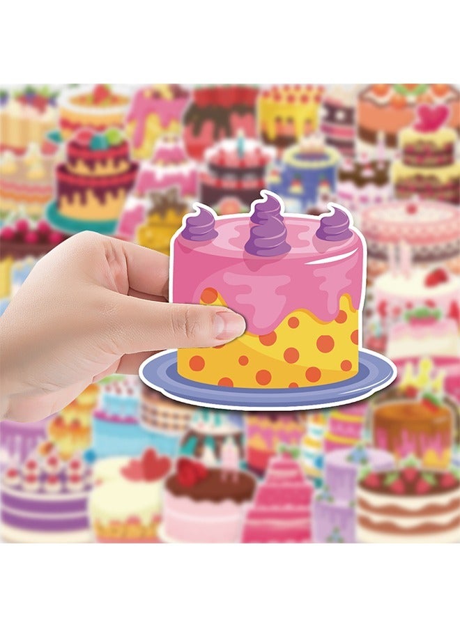 50 قطعة من ملصقات كعكة عيد الميلاد، ملصق ذاتي اللصق مقاوم للماء من الفينيل، ملصقات فينيل، مجموعات ملصقات للفتيات المراهقات (ملونة) - Image 4