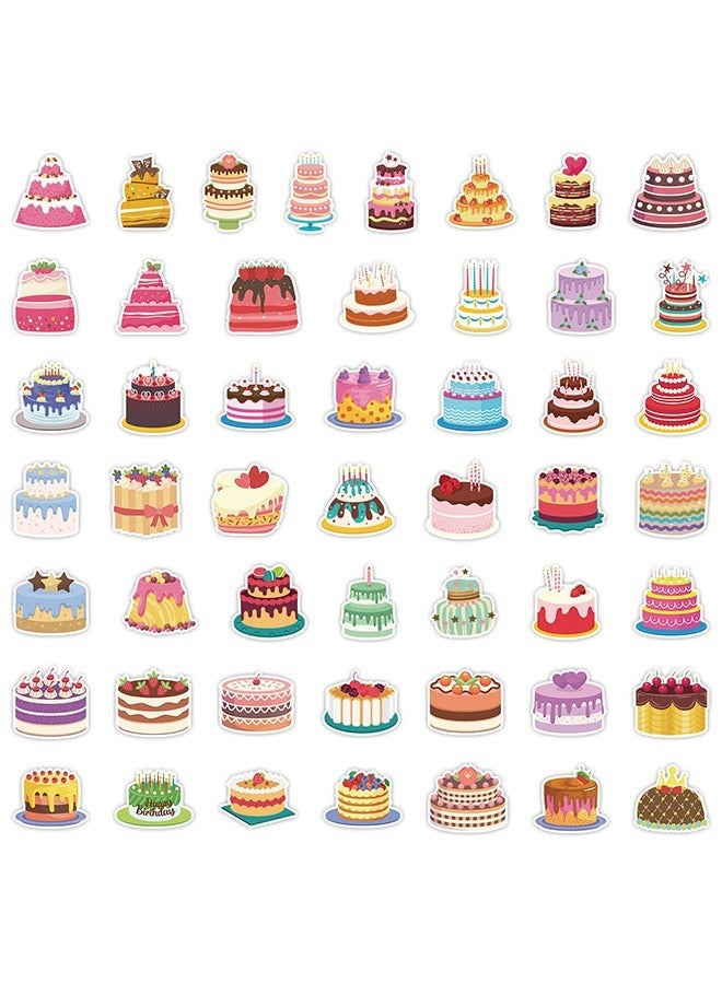 50 قطعة من ملصقات كعكة عيد الميلاد، ملصق ذاتي اللصق مقاوم للماء من الفينيل، ملصقات فينيل، مجموعات ملصقات للفتيات المراهقات (ملونة) - Image 3