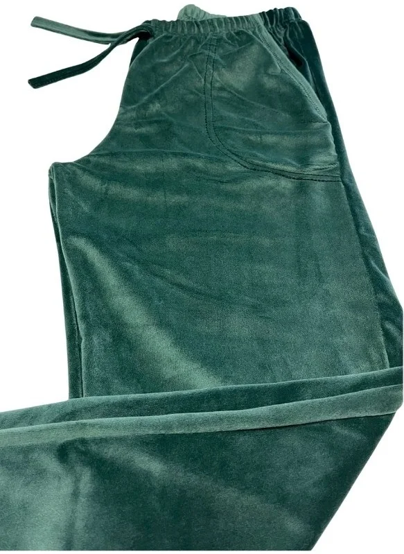 Bie'S Women's Soft Velvet Wrist Cuff/Elastic Pocket Pajamas Jogger Bottoms