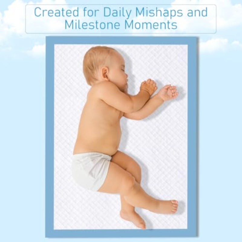 Baby Disposable Changing Mats Waterproof and Ultra Absorbent Diaper Changing Pads 60x90cm, Pack of 60 Leakproof Travel Changing Mat Liners for Newborn and Toddlers - Image 3