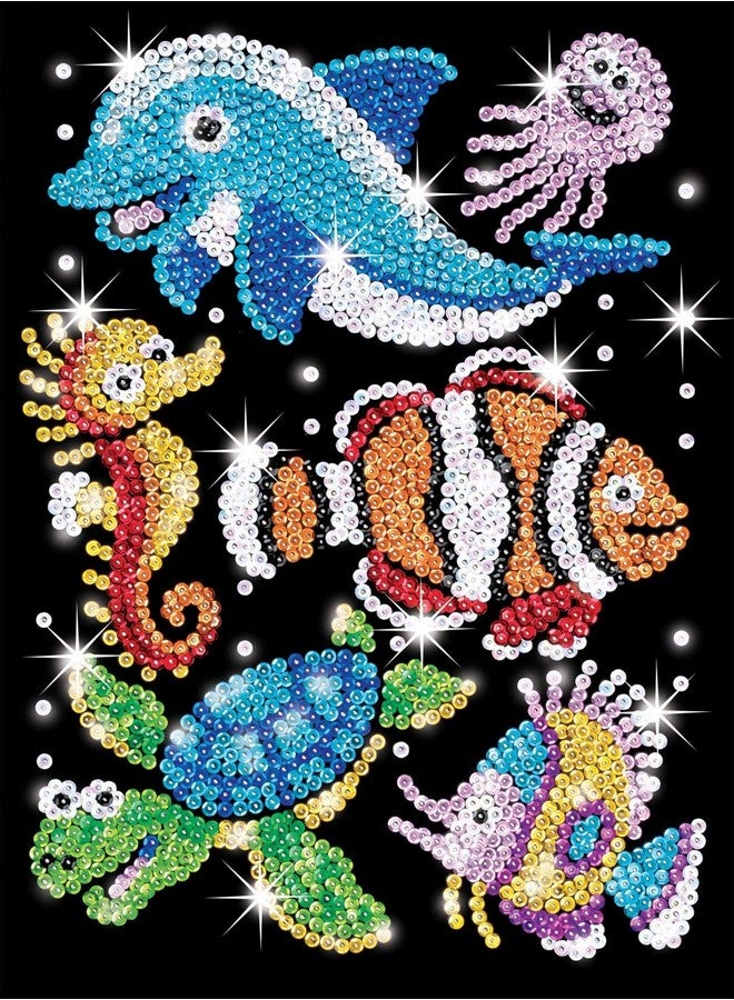 Sequin Art Red, Sealife Scene, Sparkling Arts and Crafts Picture Kit; Creative Crafts for Adults and Kids - Image 2