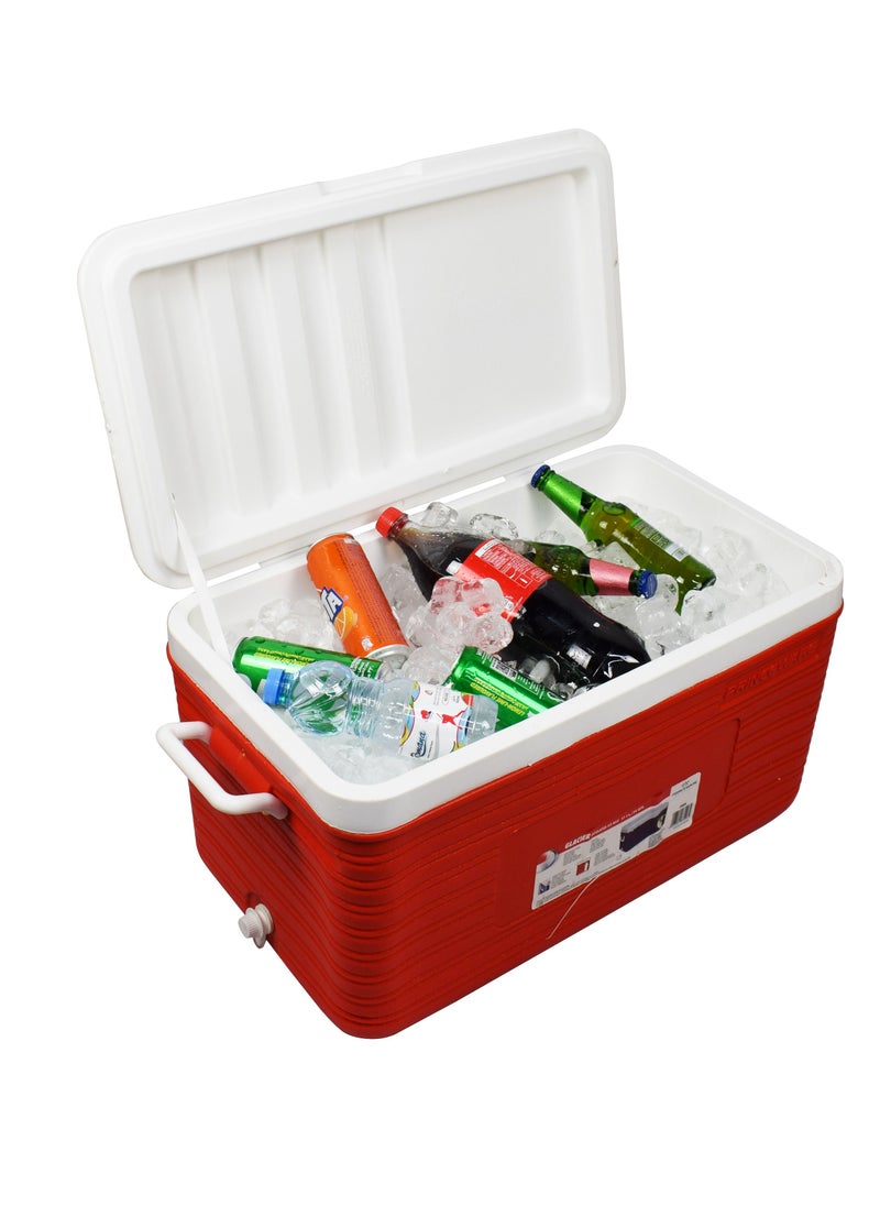 PRINCEWARE - 51 Liters Ice Box with Side Handles and Lid Lock- Red | Ice Box | Cooler | Ice Cooler | Cooling Box | Picnic Cooler | Picnic Ice Box - Image 1