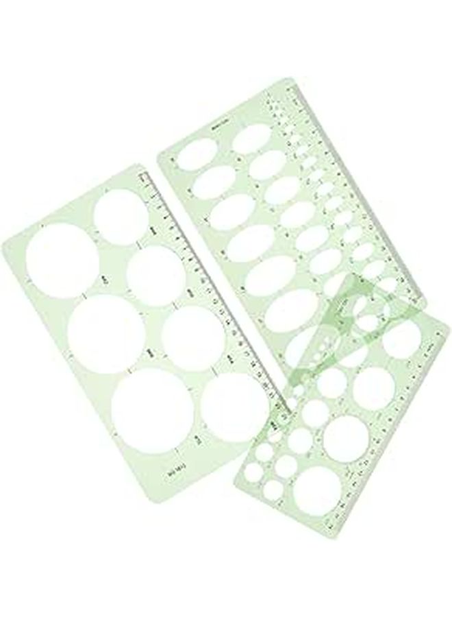 3 Pcs Geometric Drawing Template Stencil Ruler For Accurate Measurement Tools For Students Architects Drafting Transparent - Image 1