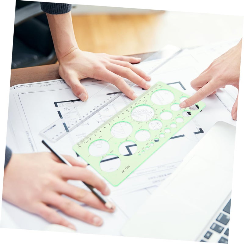 3 Pcs Geometric Drawing Template Stencil Ruler For Accurate Measurement Tools For Students Architects Drafting Transparent - Image 5