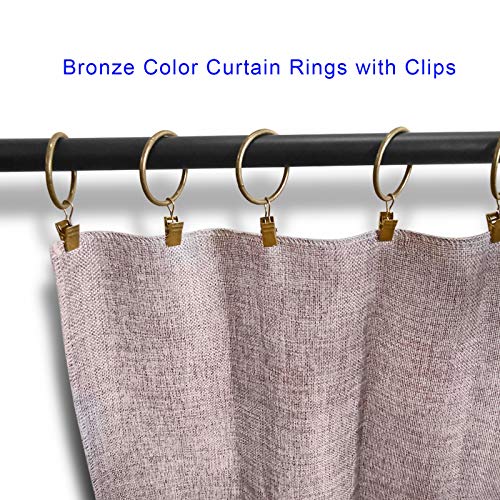 AMZSEVEN 40 Pack Metal Curtain Rings with Clips, Drapery Clips Hooks, Decorative Curtain Rod Clips 1.5 in Interior Diameter, Antique Bronze - Image 5