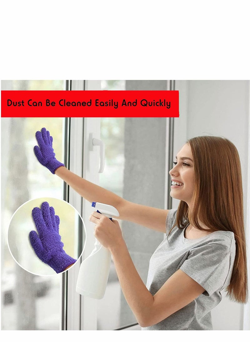 Beauenty 4 Pairs Microfiber Dusting Cleaning Gloves Washable Mittens for House Trucks and Cars Nice Mirrors Lamps Window - Image 2