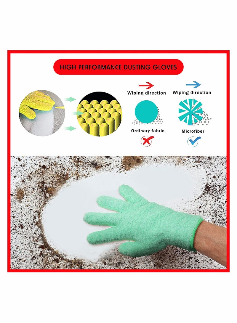Beauenty 4 Pairs Microfiber Dusting Cleaning Gloves Washable Mittens for House Trucks and Cars Nice Mirrors Lamps Window - Image 3