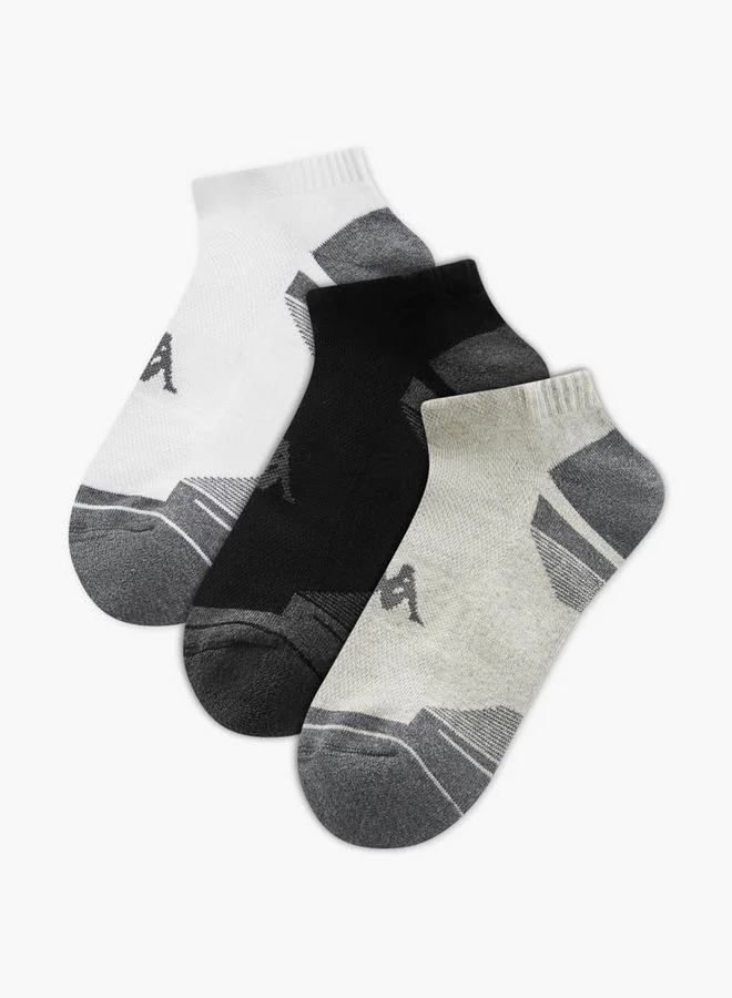 Set of 3 - Kappa Logo Print Half Terry Ankle Length Socks with Antibacterial Protection
