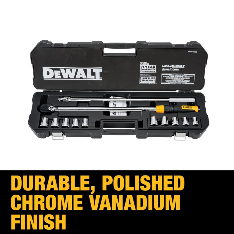 DEWALT مجموعة أدوات مفتاح عزم الدوران من DEWALT، مجموعة تغيير الإطارات، 12 قطعة (DWMT45012) - Image 3