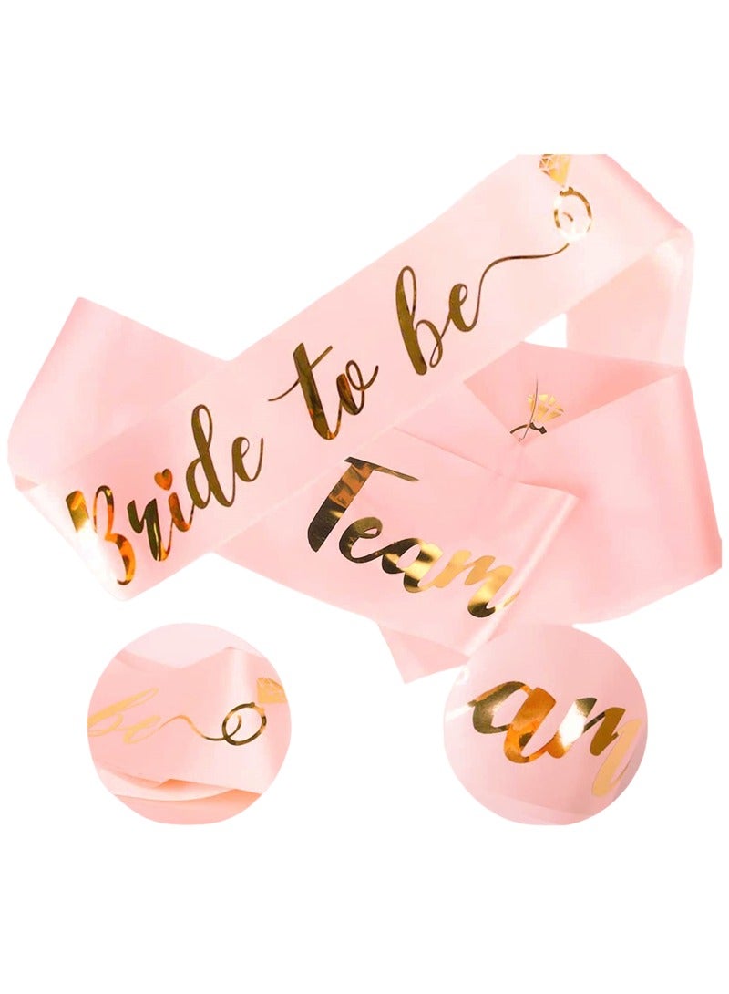 RTYY Team Bride Sash Set- 1 Pink Bride to Be Sash and 4 Pink Team Bride Sashes Bachelorette Party Supplies  Bachelorette Sash Bridesmaid Sashes for Bridal Party &Wedding Engagement Bridal Shower Decorations(5pcs) - Image 4