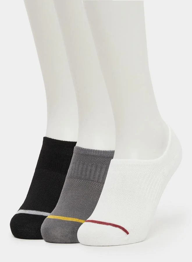 ستايلي Styli Set of 3 - Breathable Striped Ankle Socks
