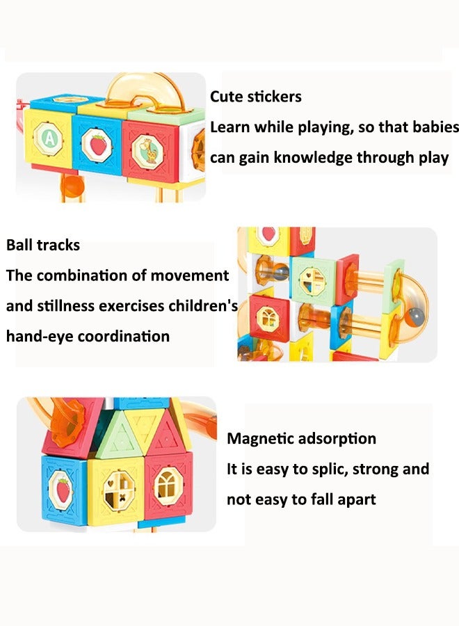 267 PCS magnetic track building block toys Pinball Pipe Magnetic Track Block Set Magnetic assembled slide ball toy Sliding ball magnetic building block set DIY assembly toy set Educational toys  - Image 3