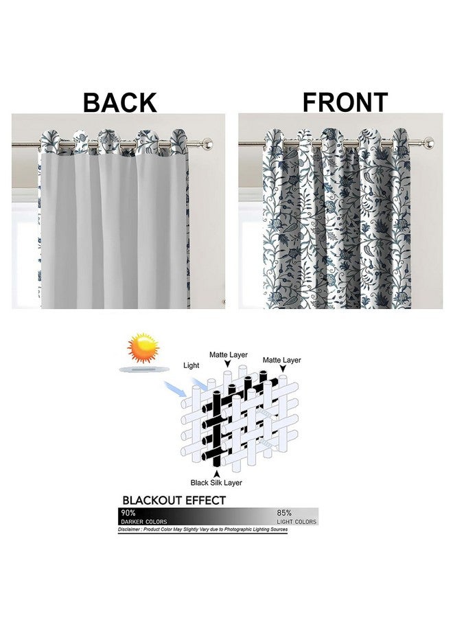 كاسابلو ستائر كشميري من كاسابليو مكونة من قطعتين من البوليستر (فولاذ) مع رباط خلفي، لغرفة النوم وغرفة المعيشة (أزرق، 7 أقدام × 4.2 قدم مربع) - Image 3