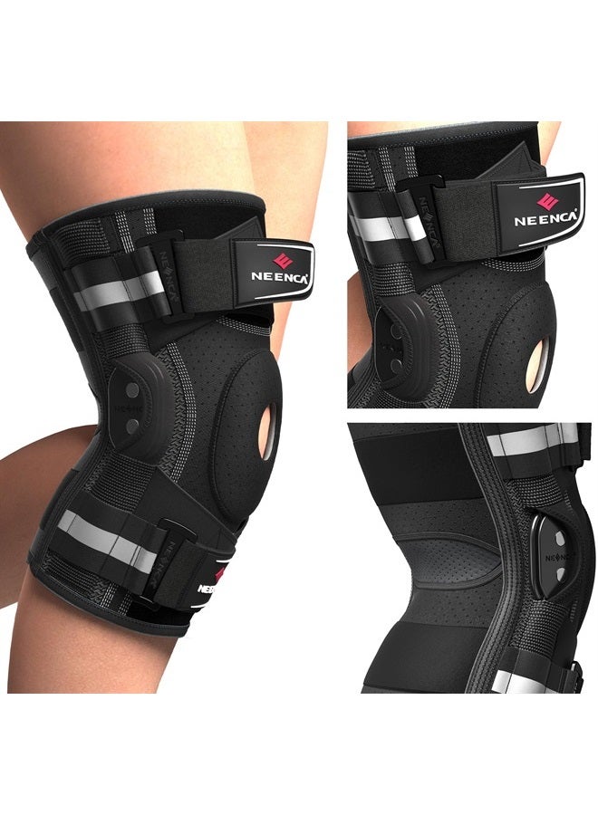 NEENCA Professional Knee Brace for Knee Pain, Hinged Knee Support with Patented X-Strap Fixing System, Strong Stability for Pain Relief, Arthritis, Meniscus Tear, ACL, Runner, Sport (Large) - Image 4