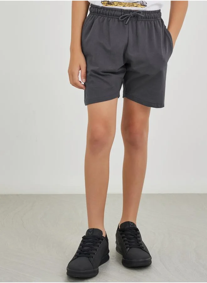 Styli Styli Solid Shorts with Drawstring
