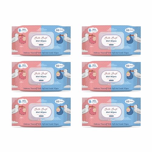 Silk Soft Multipurpose Wet Wipes – 396 Wipes (66 x 6 Packs) | Gentle, Alcohol-Free & Hypoallergenic | Effective Cleaning for Hands, Face & Surfaces - Image 1