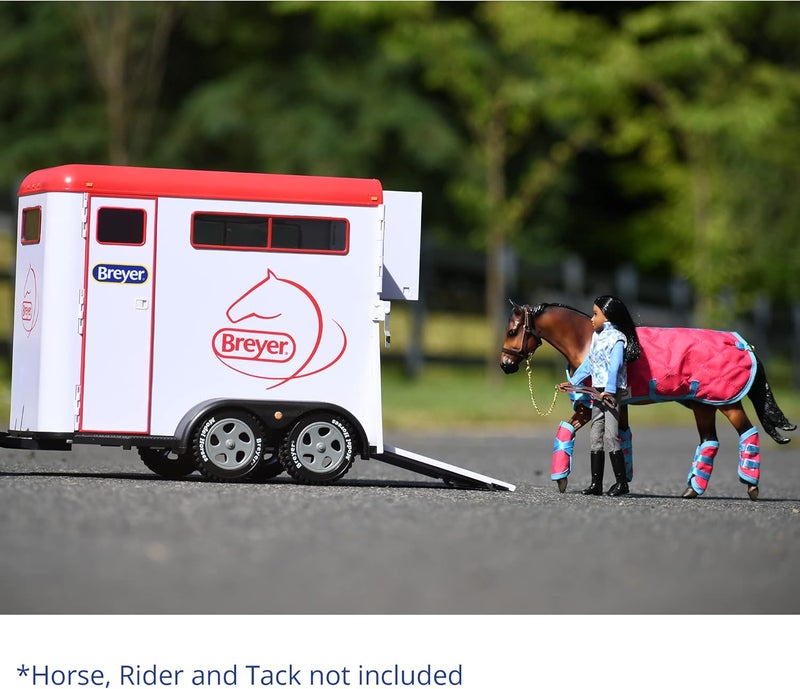 Breyer Traditional Series TwoHorse Trailer Toy  1 9 Scale  Model 2619 White - Image 2