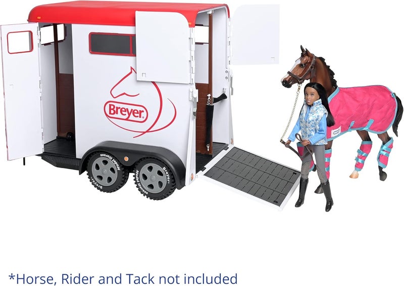 Breyer Traditional Series TwoHorse Trailer Toy  1 9 Scale  Model 2619 White - Image 5