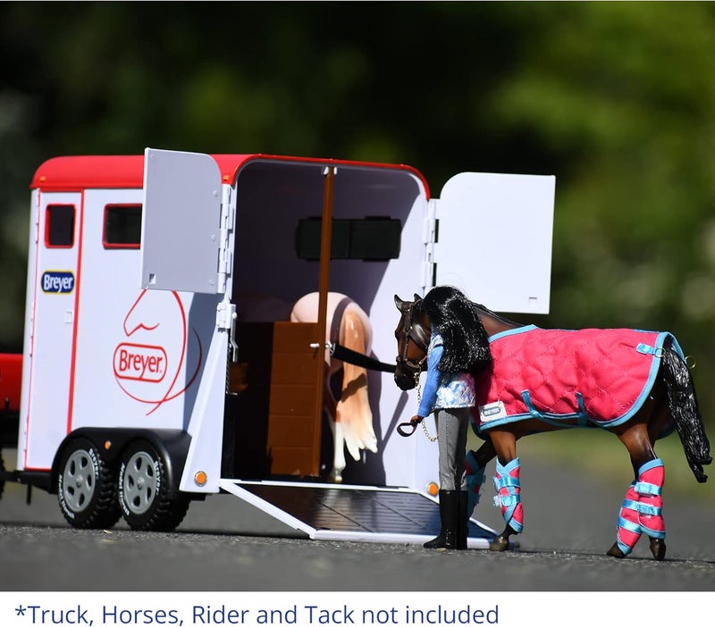 Breyer Traditional Series TwoHorse Trailer Toy  1 9 Scale  Model 2619 White - Image 4