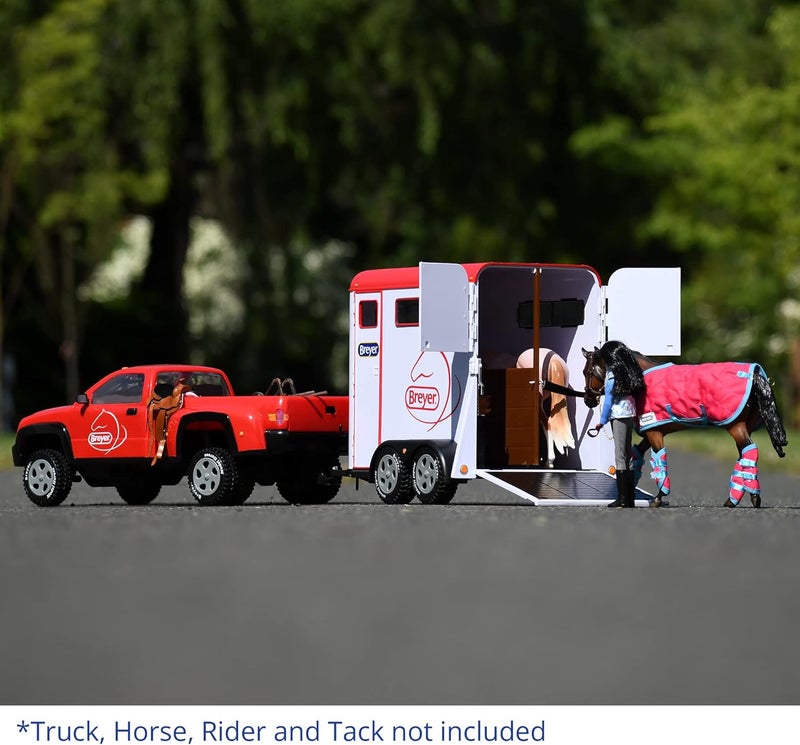 Breyer Traditional Series TwoHorse Trailer Toy  1 9 Scale  Model 2619 White - Image 3