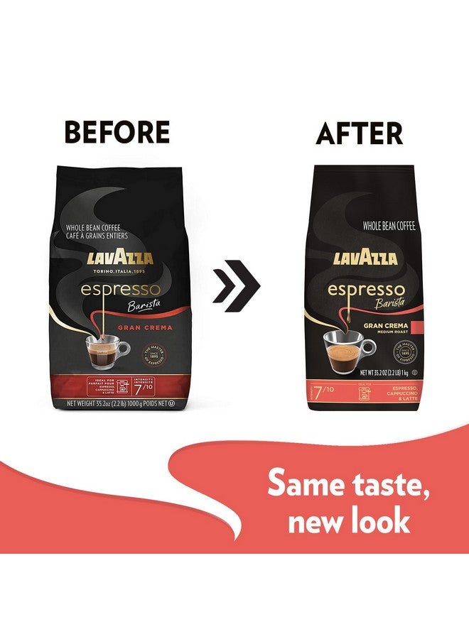 Lavazza Espresso Barista Gran Crema Whole Bean Coffee Blend, Medium Espresso Roast, Oz Bag (Packaging May Vary) - 2.2 LB, 35.2 Ounce - Image 2