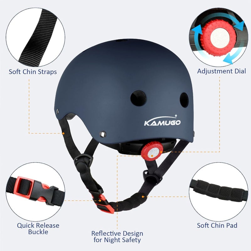 KAMUGO Kids Adjustable Helmet, Suitable for Toddler Kids Ages 2-14 Boys Girls, Multi-Sport Safety Cycling Skating Scooter Helmet - Image 3