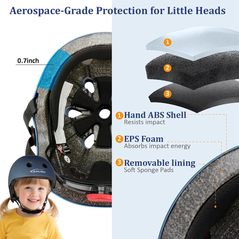 KAMUGO Kids Adjustable Helmet, Suitable for Toddler Kids Ages 2-14 Boys Girls, Multi-Sport Safety Cycling Skating Scooter Helmet - Image 2