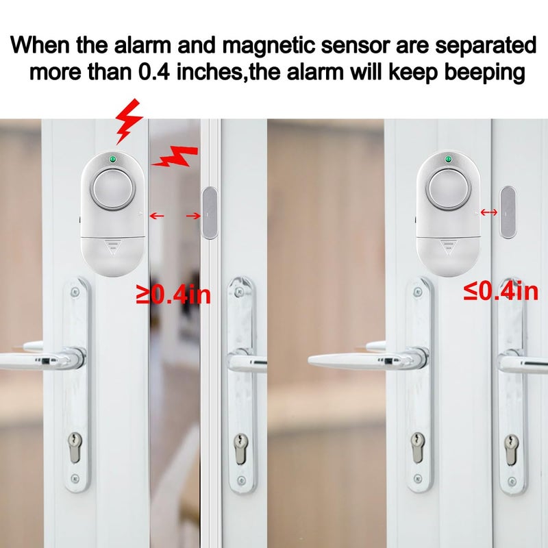 Rinetiy Window Alarm Sensor 12 Pack, Door Alarms for Kids Safety, Alzheimer's Apartment Alarm, Burglar Door Alarm for Pool, 120 DB Door Alarm for Home Security - Image 3