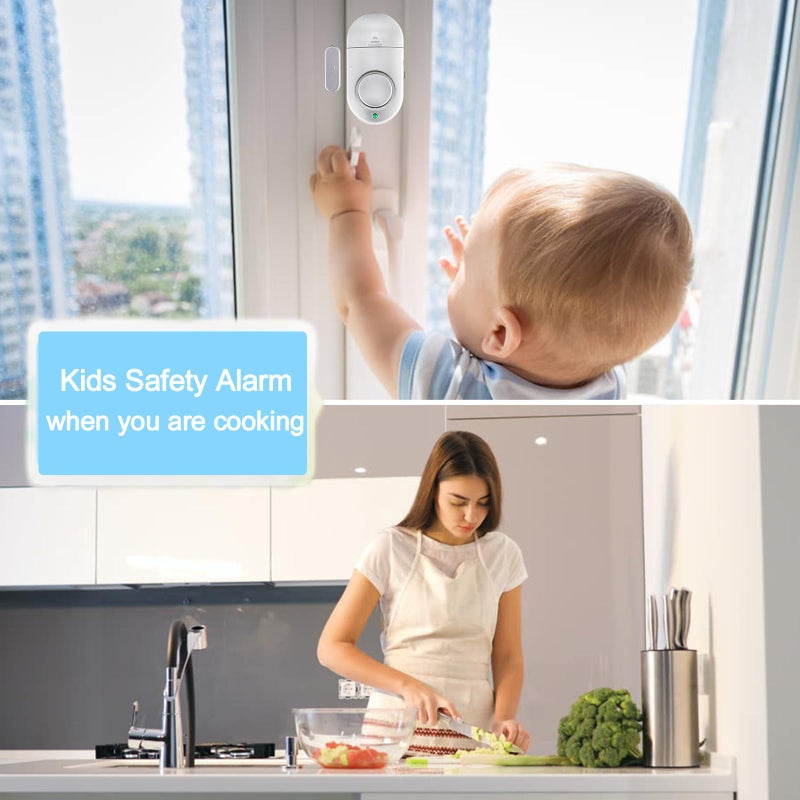 Rinetiy Window Alarm Sensor 12 Pack, Door Alarms for Kids Safety, Alzheimer's Apartment Alarm, Burglar Door Alarm for Pool, 120 DB Door Alarm for Home Security - Image 4